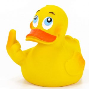 Duckshop Canard de bain couineur | Motif Princesse I incl. porte| clés  canard de bain dans le set | L : 7,5 cm, Jaune